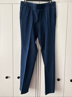 J Jill Navy Knit Pull-On Trousers